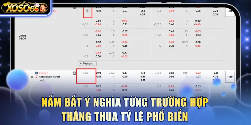 Nắm bắt ý nghĩa từng trường hợp thắng thua tỷ lệ phổ biến